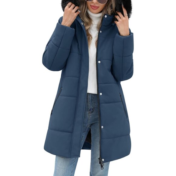 Women's Thicken Puffer Coat Winter Warm Fleece Quilted Jacket Padded Parka Coat